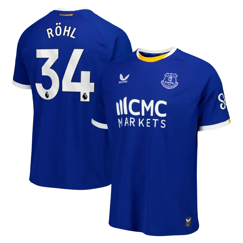 Everton Castore Home Replica Shirt 2026-27 With Röhl 34 printing