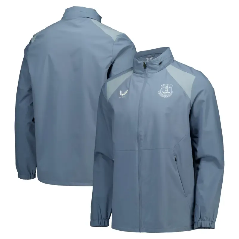 Everton Castore Players Training Rain Jacket - Blue