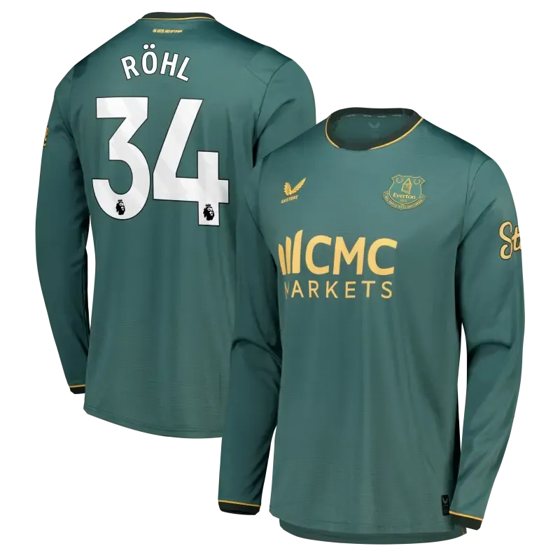 Everton Castore Third Pro Shirt 2026-27 - Long Sleeve With Röhl 34 printing