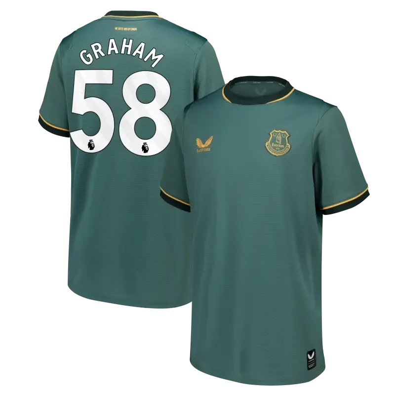 Everton Castore Third Replica Shirt 2026-27 - Kids With Graham 58 printing