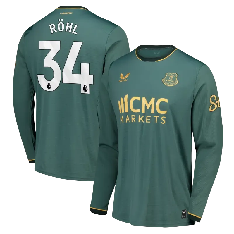Everton Castore Third Replica Shirt 2026-27 - Long Sleeve With Röhl 34 printing