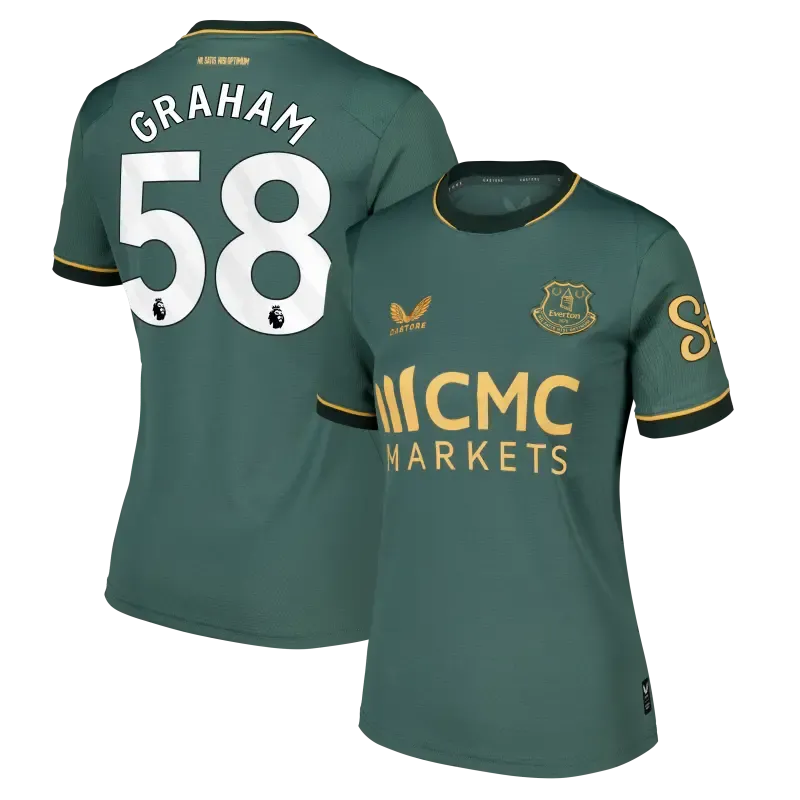 Everton Castore Third Replica Shirt 2026-27 - Womens With Graham 58 printing